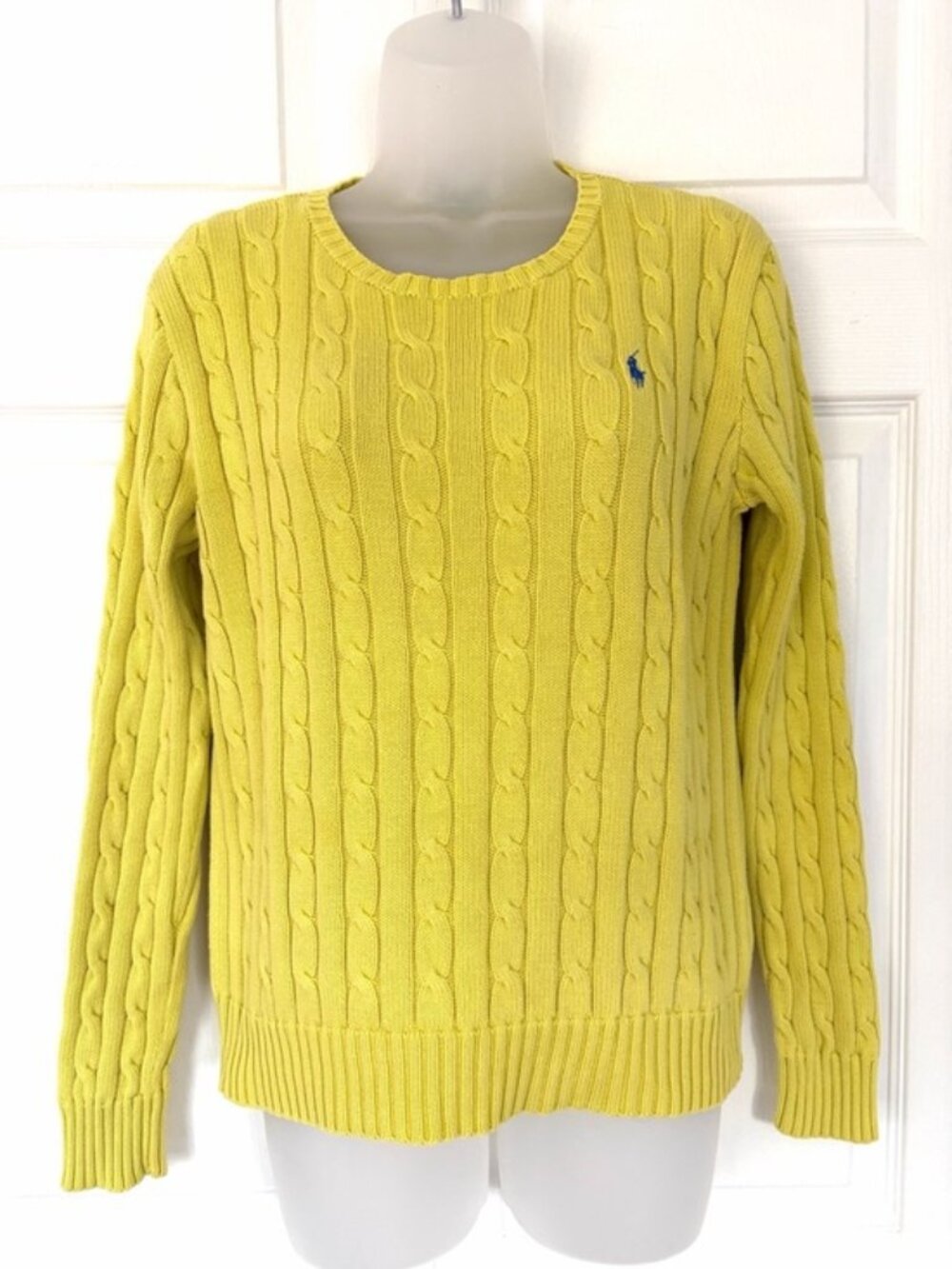 Polo Ralph Lauren Women’s Knit Sweater Yellow Crewneck size Medium